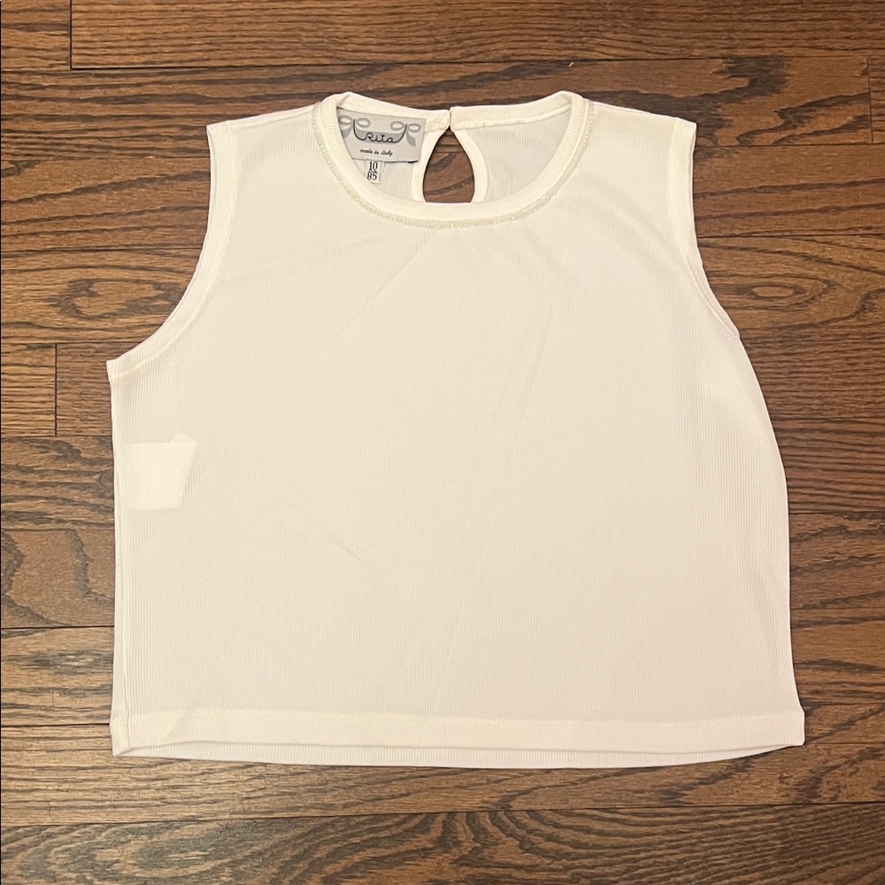 Girls  Classic White Tank Top.
